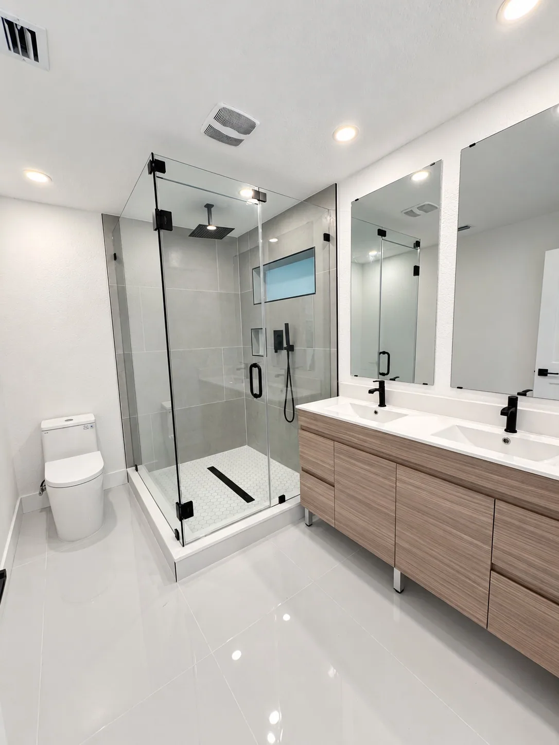 Primary bathroom with double vanity
